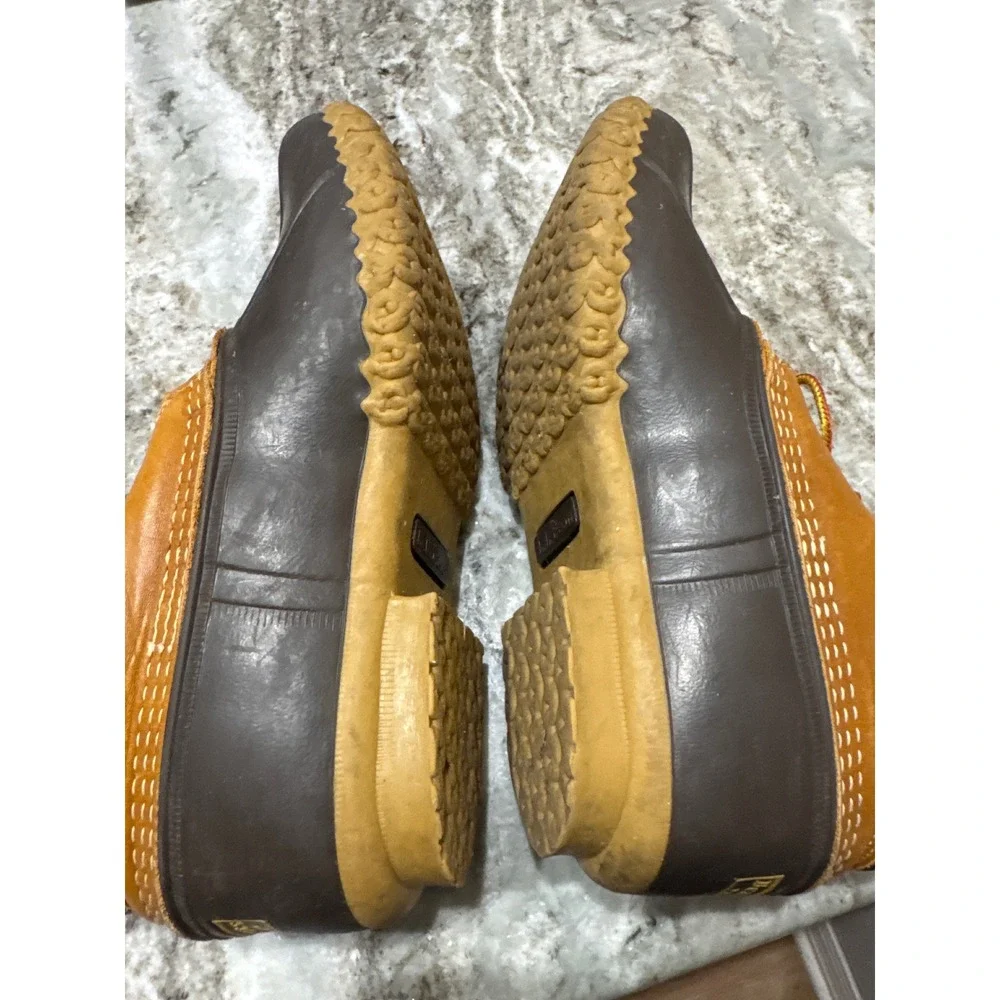 L.L.Bean Men's‎ Bean Boots, Gumshoes in tan leather and brown rubber Size 9